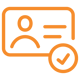 Identification card icon with a checkmark